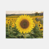 Sonnenblumenfeld Fleecedecke (Vorderseite (Horizontal))