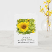 Sonnenblumenfeld für Beileid Danke Karte (Gelbe Blume)