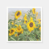 Sonnenblumenfeld Gelb Grün Schöne Blüte Serviette (Vorderseite)