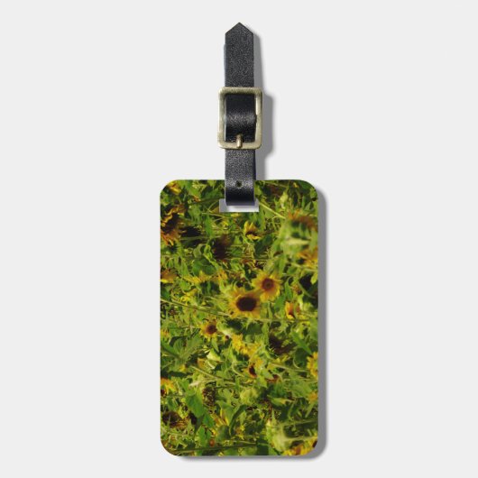 Sonnenblumenfeld Gepäckanhänger (Vorderseite vertikal)