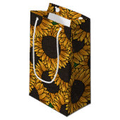 Sonnenblumenfeld-Geschenktasche Kleine Geschenktüte (Vorderseite Schrägansicht)