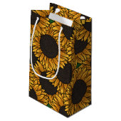 Sonnenblumenfeld-Geschenktasche Kleine Geschenktüte (Rückseite Schrägansicht)