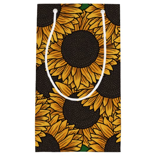 Sonnenblumenfeld-Geschenktasche Kleine Geschenktüte (Vorderseite)