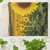 Sonnenblumenfeld Geschirrtuch (Gefaltet)