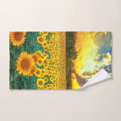 Sonnenblumenfeld Goldener Sonnenaufgang Badhandtuch Set (Handtuch)