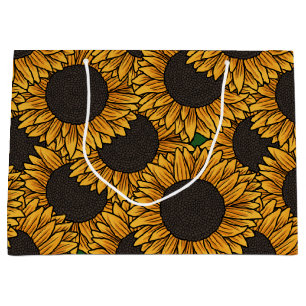 Sonnenblumenfeld große Tasche Geschenktüte