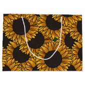 Sonnenblumenfeld große Tasche Geschenktüte (Rückseite)