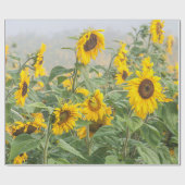 Sonnenblumenfeld grün Gelb Schönes Dekor Geschenkpapier (Flach)