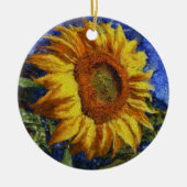 Sonnenblumenfeld im farbenfrohen künstlerischen St Keramik Ornament (Vorne)