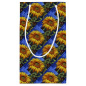 Sonnenblumenfeld im farbenfrohen künstlerischen St Kleine Geschenktüte (Rückseite)