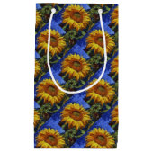 Sonnenblumenfeld im farbenfrohen künstlerischen St Kleine Geschenktüte (Vorderseite)