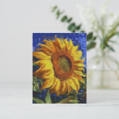 Sonnenblumenfeld im farbenfrohen künstlerischen St Postkarte (Stehend Vorderseite)
