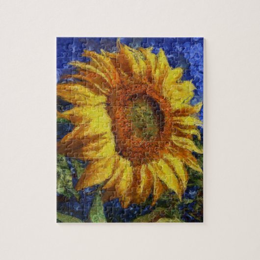 Sonnenblumenfeld im farbenfrohen künstlerischen St Puzzle (Vertikal)