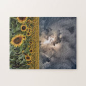Sonnenblumenfeld im Sturm Puzzle (Horizontal)
