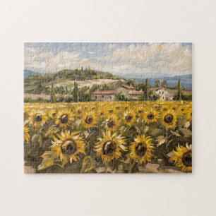 Sonnenblumenfeld-Impressionist Malerei Puzzle