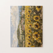 Sonnenblumenfeld-Impressionist Malerei Puzzle (Vertikal)