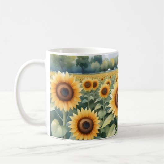 Sonnenblumenfeld Kaffeetasse (Links)
