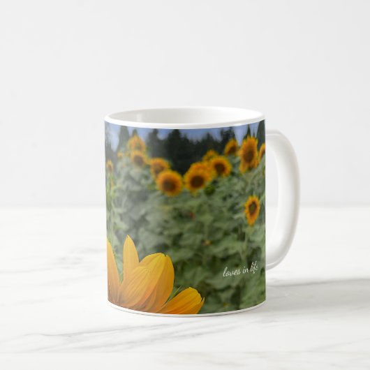 Sonnenblumenfeld Kaffeetasse (VorderseiteRechts)