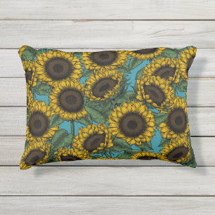Sonnenblumenfeld Kissen Für Draußen