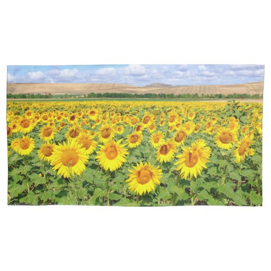 Sonnenblumenfeld Kissenbezug (Vorderseite-Links)