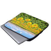 Sonnenblumenfeld Laptopschutzhülle (Vorne Knopf)