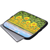 Sonnenblumenfeld Laptopschutzhülle (Vorne Knopf)