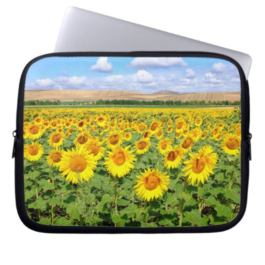 Sonnenblumenfeld Laptopschutzhülle (Vorderseite)