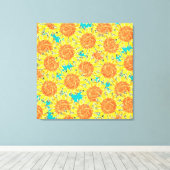 Sonnenblumenfeld Leinwanddruck (Insitu (Holzboden))