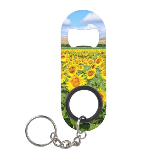 Sonnenblumenfeld Mini Flaschenöffner (Vorderseite)