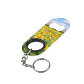 Sonnenblumenfeld Mini Flaschenöffner (Rückseite Schrägansicht)