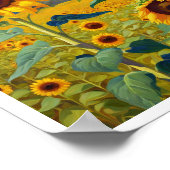 Sonnenblumenfeld mit belebten Bienen Art 8x10 Poster (Ecke)