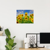 Sonnenblumenfeld mit Blumen Poster (Heimbüro)