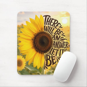 Sonnenblumenfeld mit inspirierendem Zitat Mousepad