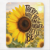 Sonnenblumenfeld mit inspirierendem Zitat Mousepad (Vorne)