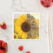 Sonnenblumenfeld mit inspirierendem Zitat Serviette (Beispiel)