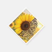 Sonnenblumenfeld mit inspirierendem Zitat Serviette (Ecke)