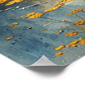 Sonnenblumenfeld mit rustikaler Umzäunung Poster (Ecke)