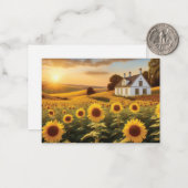 Sonnenblumenfeld Mitteilungskarte (Vorderseite/Rückseite Beispiel)