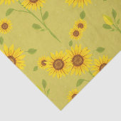 Sonnenblumenfeld-Muster Rustikal Olivgrün Seidenpapier (Ausschnitt)