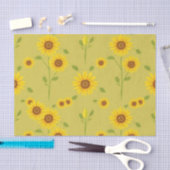 Sonnenblumenfeld-Muster Rustikal Olivgrün Seidenpapier (Handwerk)