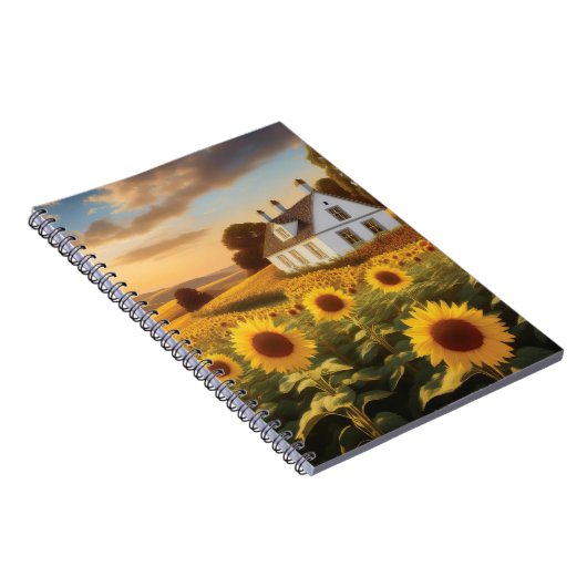 Sonnenblumenfeld Notizblock (Rechte Seite)