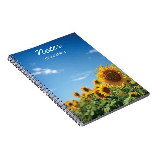 Sonnenblumenfeld Notizblock (Rechte Seite)