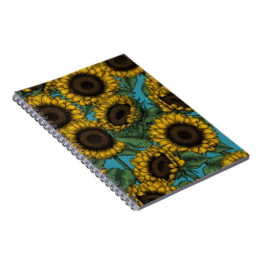 Sonnenblumenfeld Notizblock (Rechte Seite)