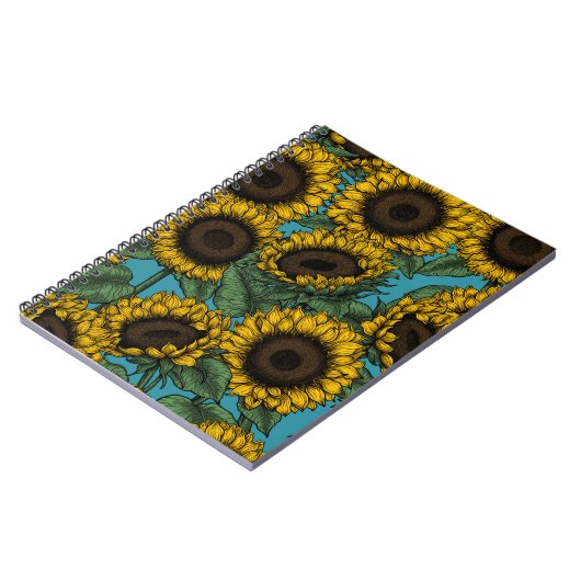 Sonnenblumenfeld Notizblock (Linke Seite)