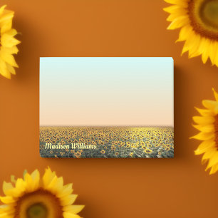 Sonnenblumenfeld-Notizen mit benutzerdefiniertem N Post-it Klebezettel
