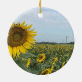 Sonnenblumenfeld-Ornament Keramik Ornament (Hinten)
