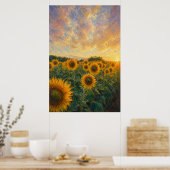 Sonnenblumenfeld Poster (Küche)