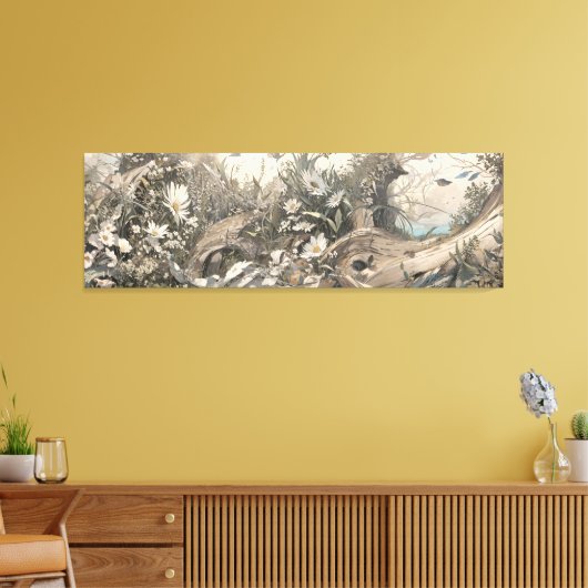 Sonnenblumenfeld Retro Stift Malerei Leinwanddruck (Insitu (Wohnzimmer))