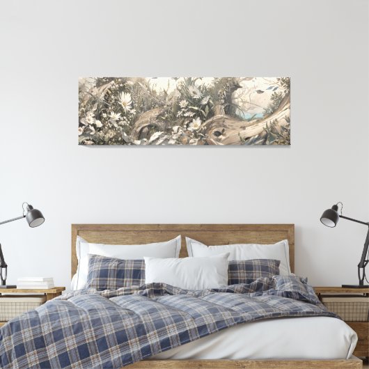 Sonnenblumenfeld Retro Stift Malerei Leinwanddruck (Insitu (Schlafzimmer))