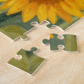 Sonnenblumenfeld Rustikale Scheunenlandschaft Puzzle (Seite)